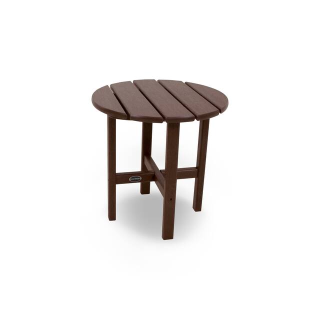 POLYWOOD 18-inch Outdoor Round Side Table - Mahogany