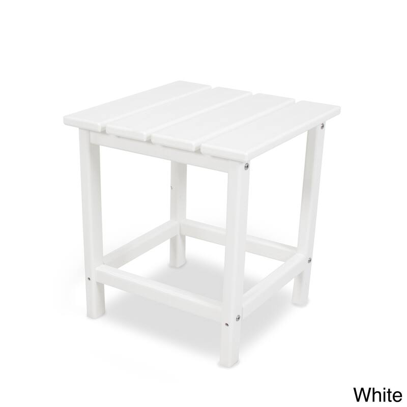 POLYWOOD Long Island 18-inch Side Table - White