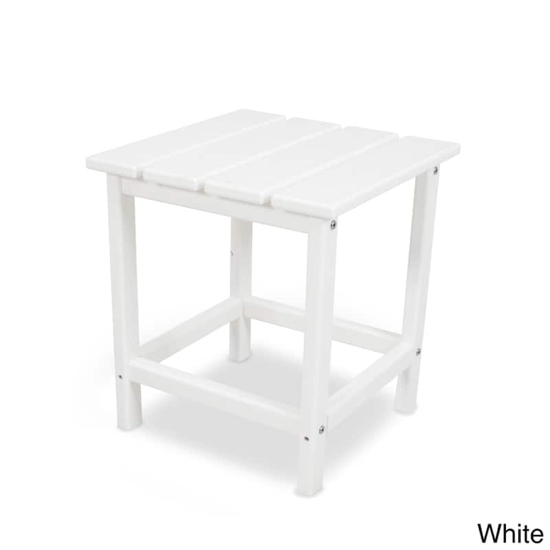 POLYWOOD Long Island 18-inch Side Table - White