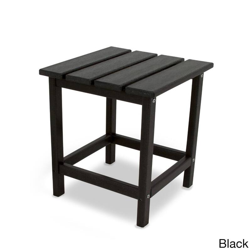 POLYWOOD Long Island 18-inch Side Table - Black