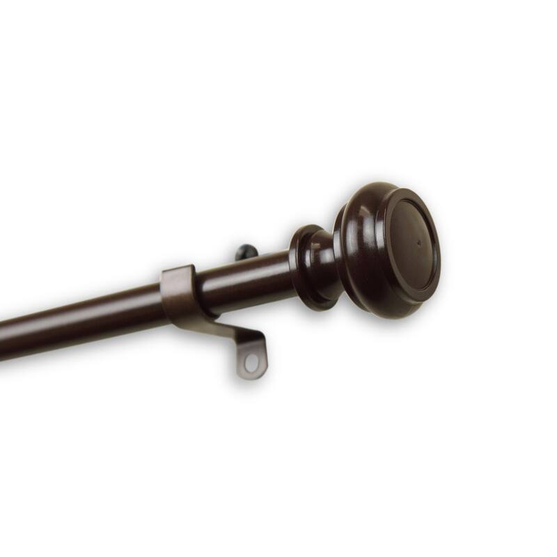 InStyleDesign Pottery Adjustable Curtain Rod 7/16-Inch - 18-28 inch - Brown Finish - Cocoa