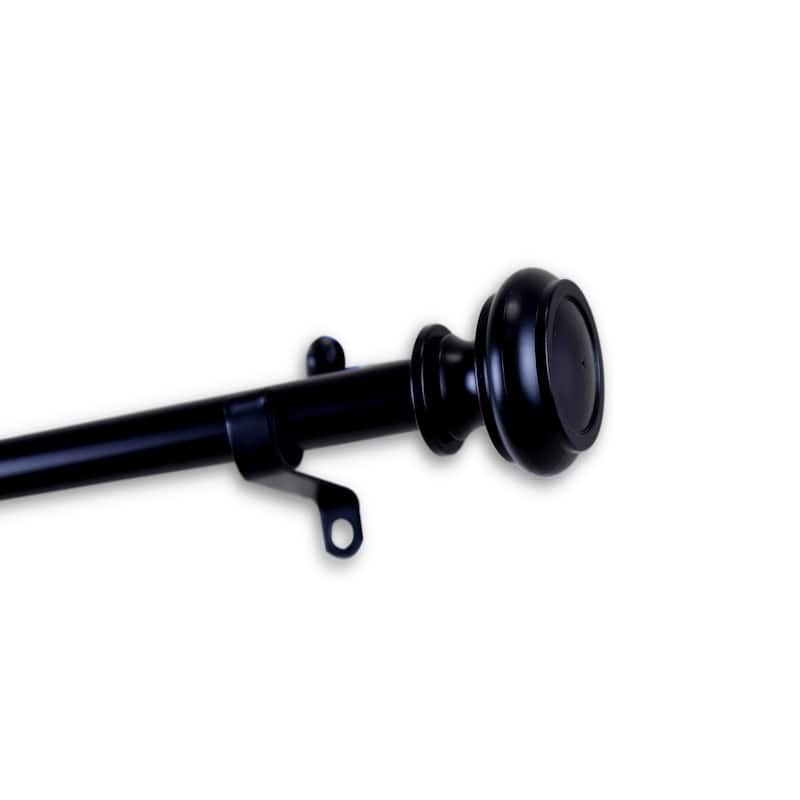 InStyleDesign Pottery Adjustable Curtain Rod 7/16-Inch - 18-28 inch - Black Finish - Black