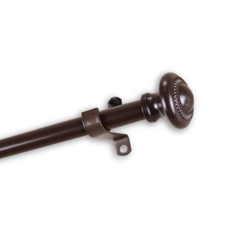 InStyleDesign Cabernet Adjustable Curtain Rod 7/16-Inch - 18-28 inch - Satin/Brown Finish - Cocoa