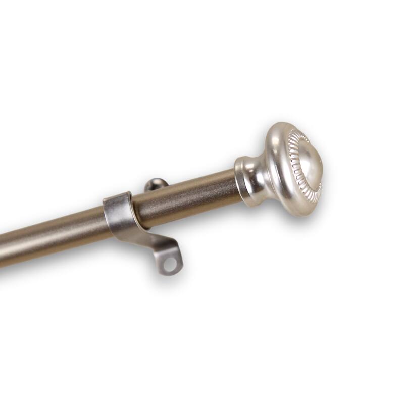 InStyleDesign Cabernet Adjustable Curtain Rod 7/16-Inch - 18-28 inch - Nickel Finish/Satin - satin nickel
