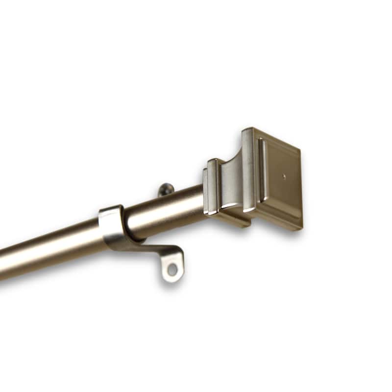 InstyleDesign Box Adjustable Curtain Rod 7/16-inch - 18-28 inch - Nickel Finish/Satin/Silver Finish - satin nickel