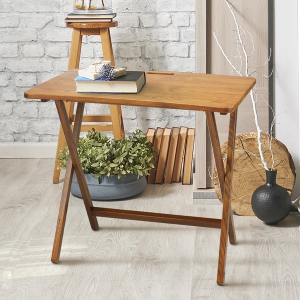 Shop American Trails Arizona Red Oak Folding TV Tray Table - Free ... Shop American Trails Arizona Red Oak Folding TV Tray Table - Free ...