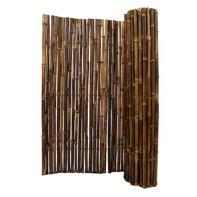 Black Bamboo Decorative Natural Fence Panel 4 ft H x 8 ft L