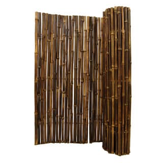 Black Bamboo Decorative Natural Fence Panel 4 Ft H X 8 Ft L - Bed Bath 