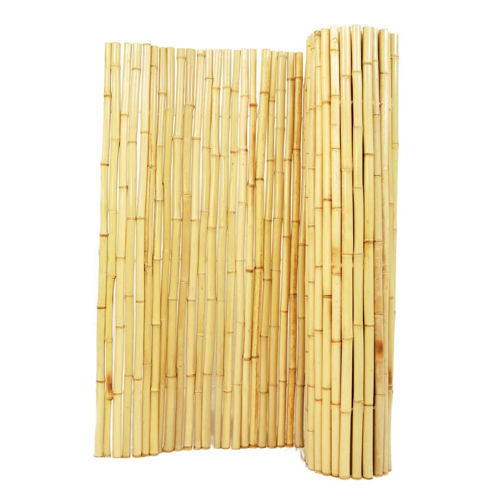 Natural Bamboo Fence Easy Installation 4 ft H x 8 ft L x 1 in D