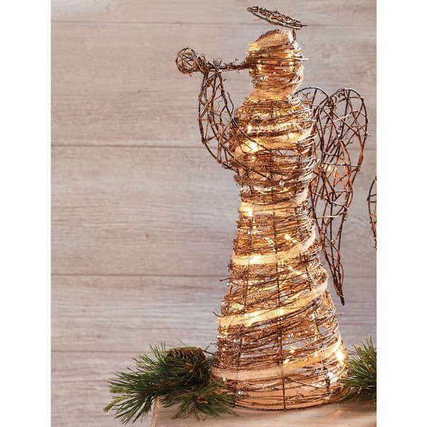 Wicker Angel Large Pre-lit Rattan Angel Decor - Bed Bath & Beyond - 13839565