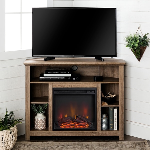 Abbey Oak Corner Entertainment Stand Console TVs Up To 37 2-Adjustable Shelves 