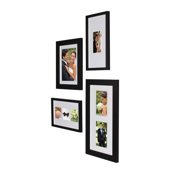 DesignOvation Gallery Wood Wall Picture Frame Walnut Brown (Set of