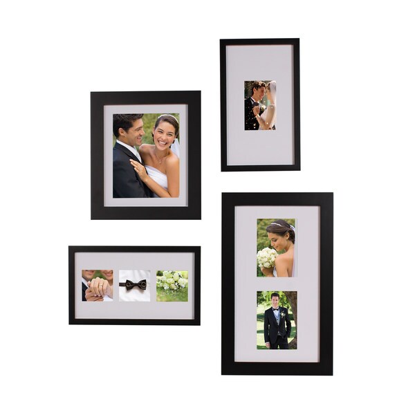 Designovation Gallery-style Brown Wood 4-Piece Picture Frame Set