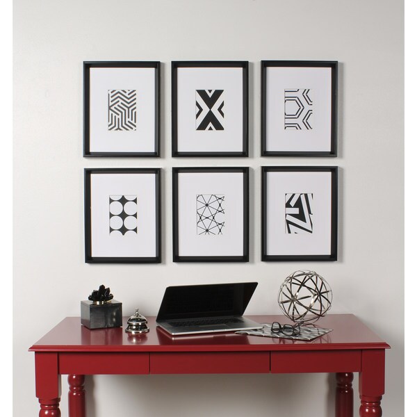 Kate and Laurel Calter 6 Piece Framed Black and White Print Art Set - 16 x 13. Opens flyout.