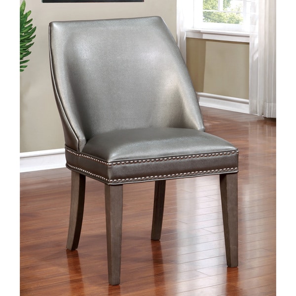 Furniture Of America Galleri Contemporary Grey Leatherette Wingback
