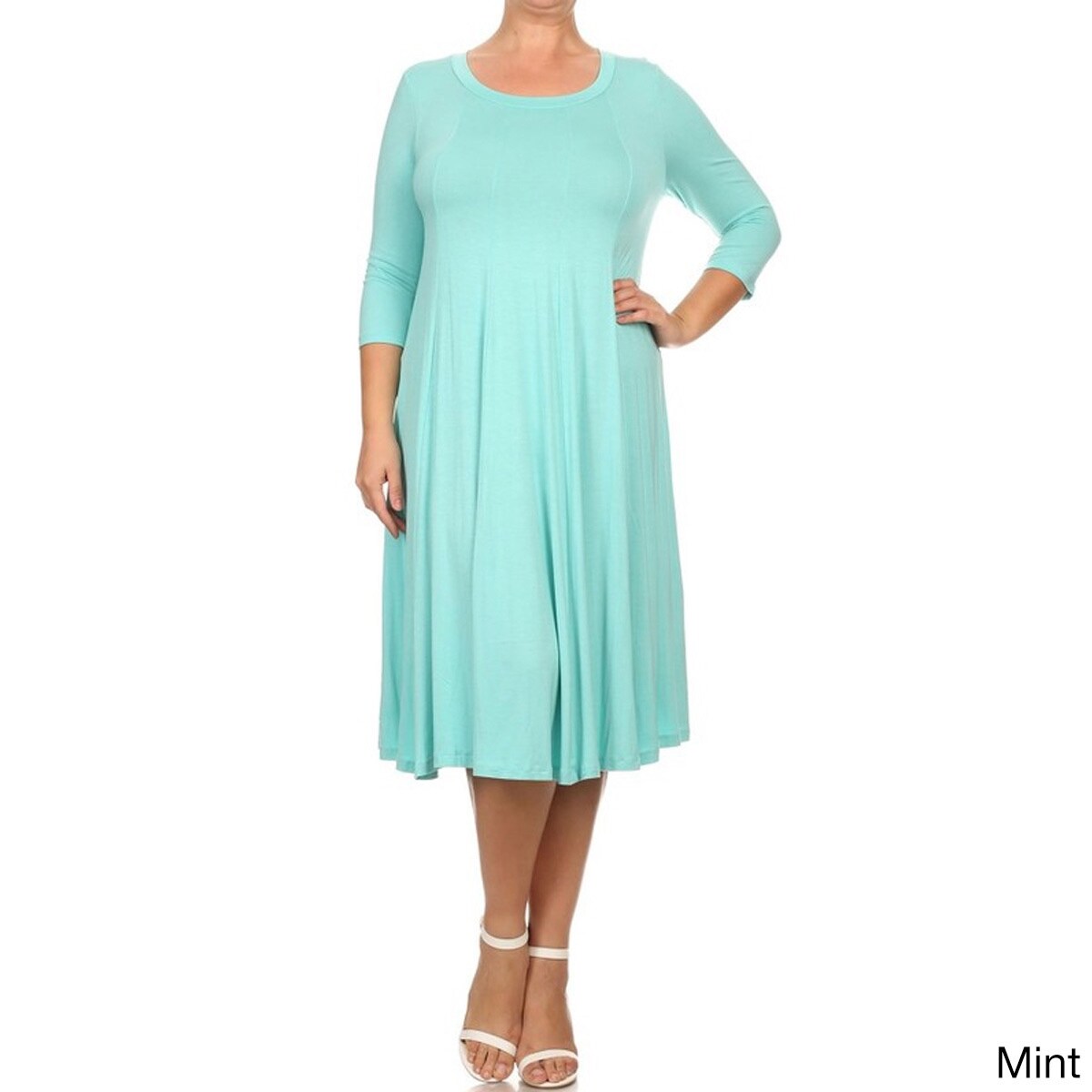 mint color plus size dress