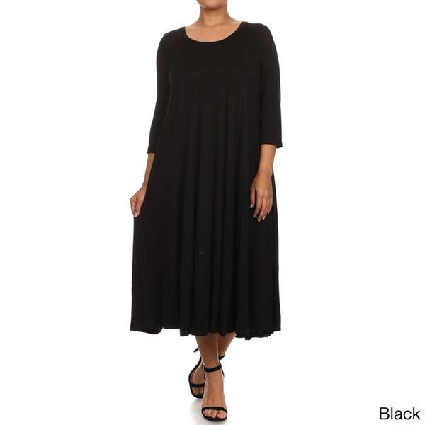 Shop Women S Solid Color Plus Size Dress Overstock 13840496