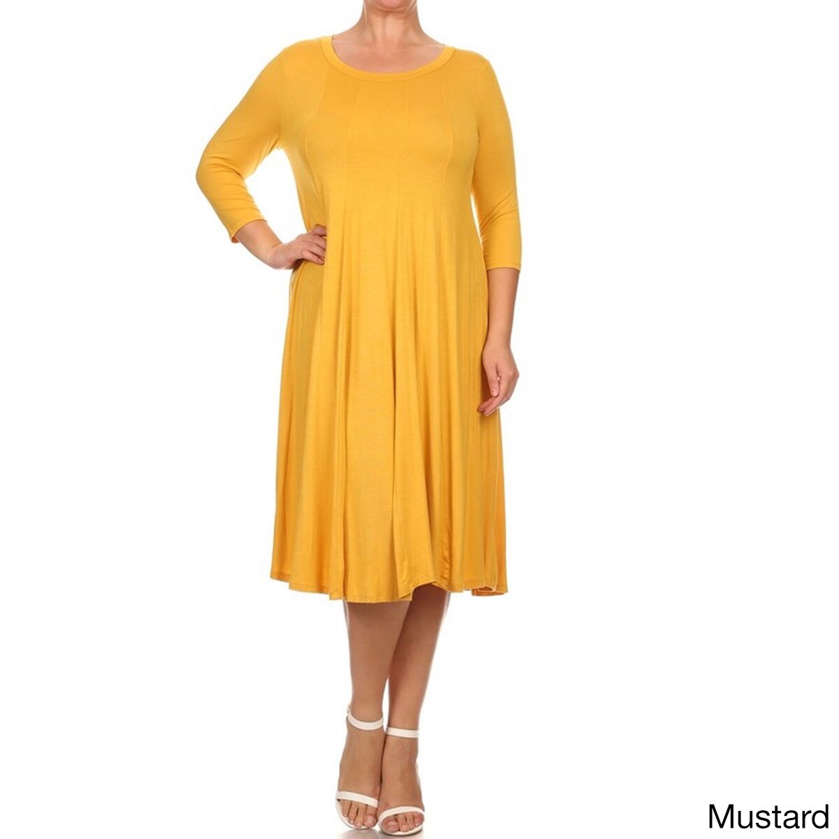 Shop Women S Solid Color Plus Size Dress Overstock 13840496