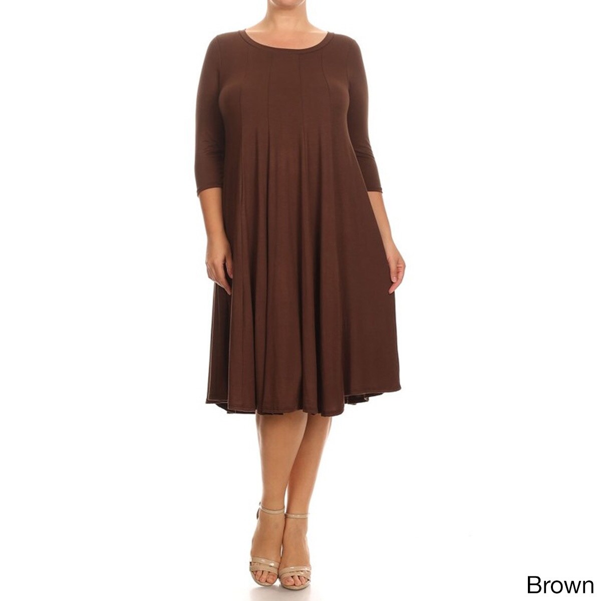 brown plus size dress