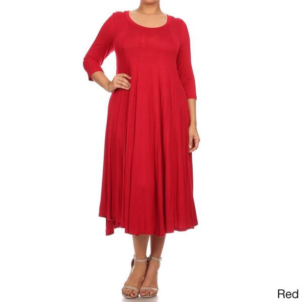 Shop Women S Solid Color Plus Size Dress Overstock 13840496