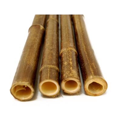 Black Decorative Bamboo Poles Garden Stakes 1" D x 72" L (25-Pack)