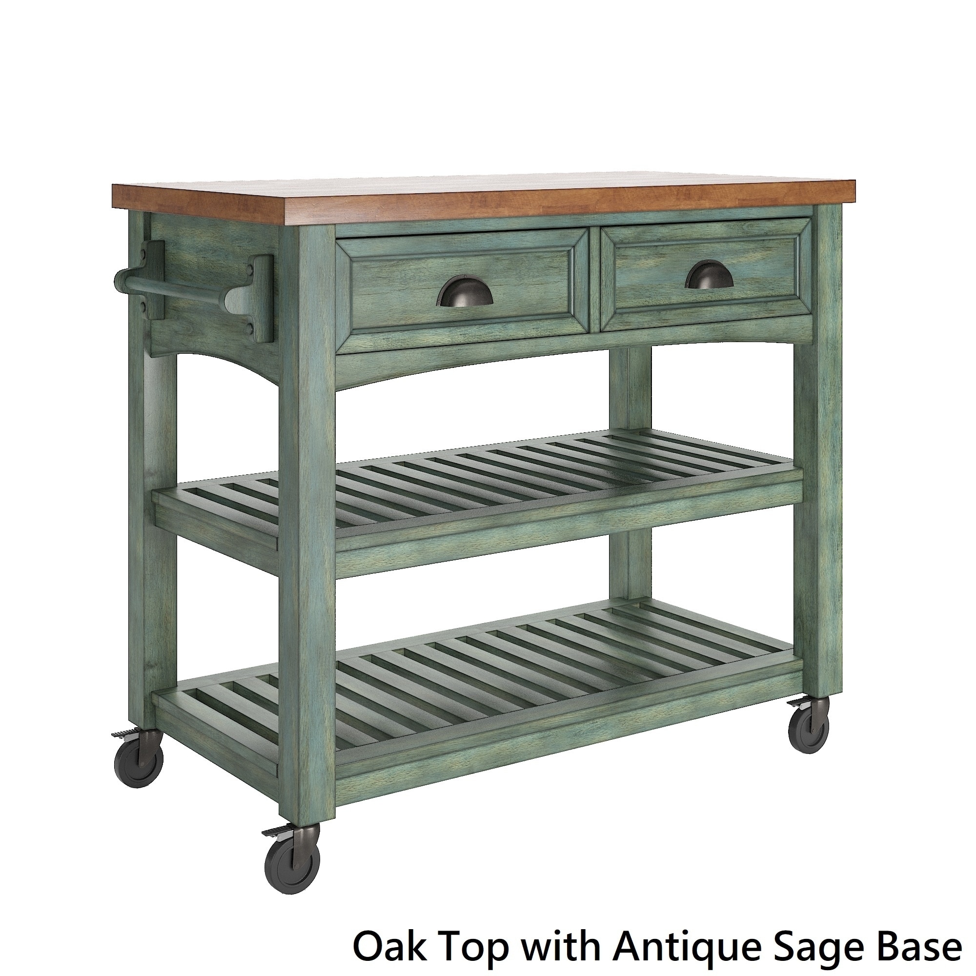 Shop Eleanor Two Tone Rolling Kitchen Island By Inspire Q Classic