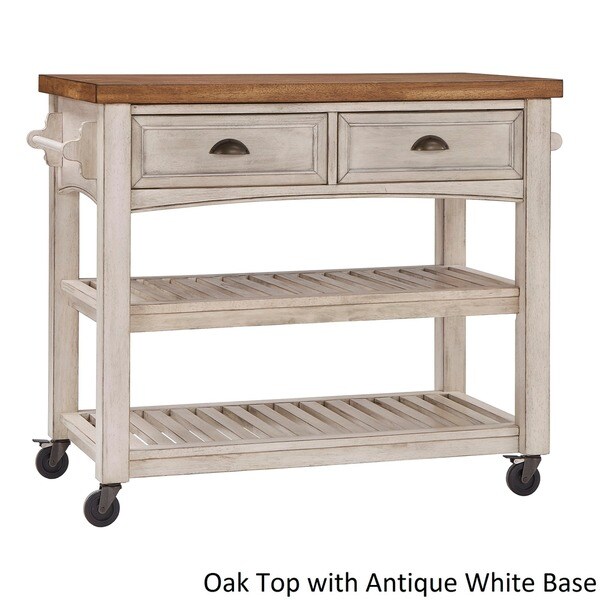 Shop Eleanor TwoTone Rolling Kitchen Island by iNSPIRE Q Classic On