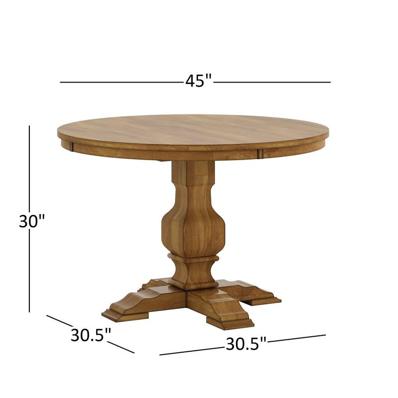 Eleanor Oak Round Solid Wood Top 3-piece Slat Back Dining Set by iNSPIRE Q Classic