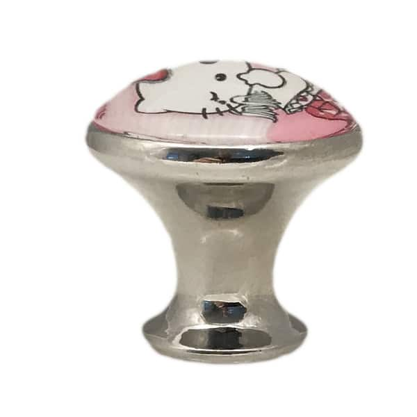 Shop Pink Hello Kitty Glass Knobs Drawer Pulls Pack Of 6