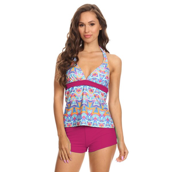 bright pink tankini
