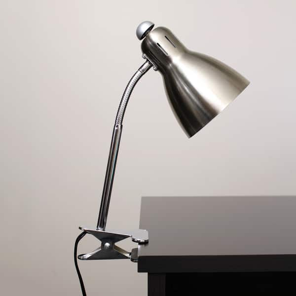 Shop Simple Designs Adjustable Clip Light Brushed Nickel Desk Lamp