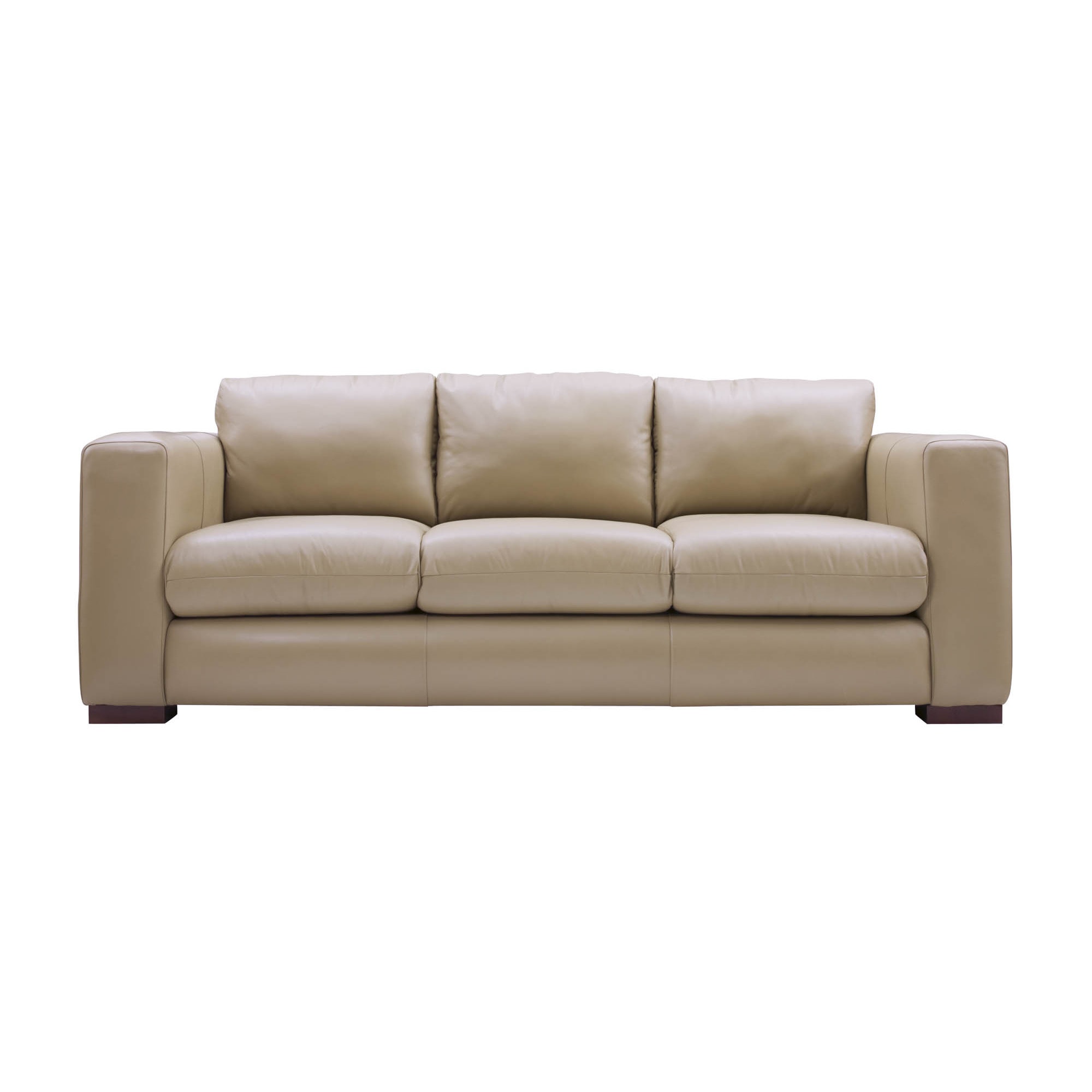 Dania 86 Inch Beige Leather Sofa