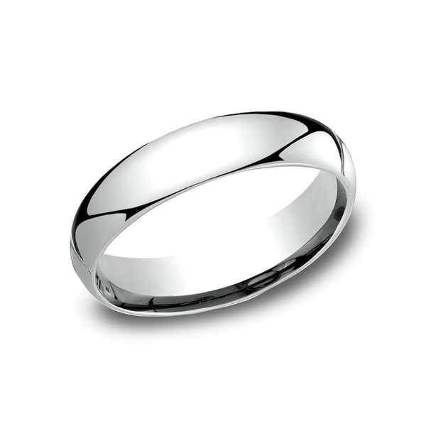 Ladies 10k White Gold 5-millimeter Comfort-fit Wedding Band - 10K White Gold