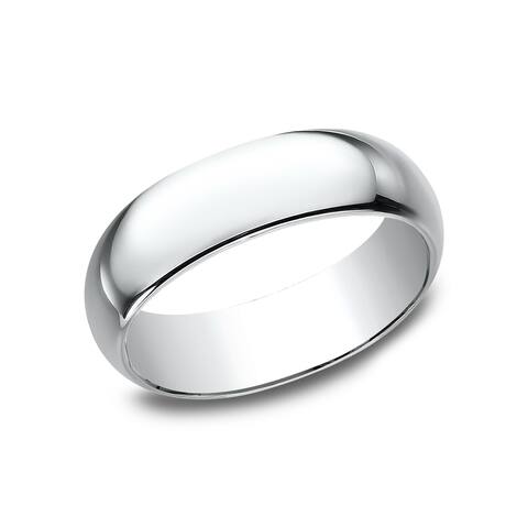 Men's 10k White Gold 7mm Traditional-fit Wedding Band - 10K White Gold - 10K White Gold