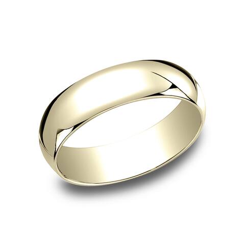 Men's 10k Yellow Gold 6-millimeter Traditional Fit Wedding Band - 10K Yellow Gold