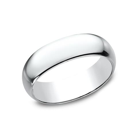 Men's 14k White Gold 7mm Traditional-fit Wedding Band - 14K White gold - 14K White gold