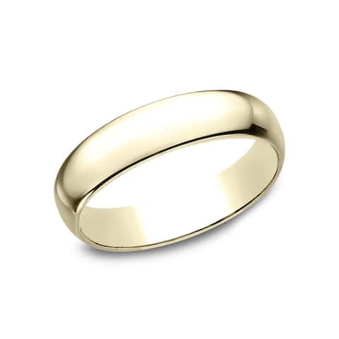 Men's 14k Yellow Gold 5-millimeter Traditional Fit Wedding Band - 14k Yellow Gold