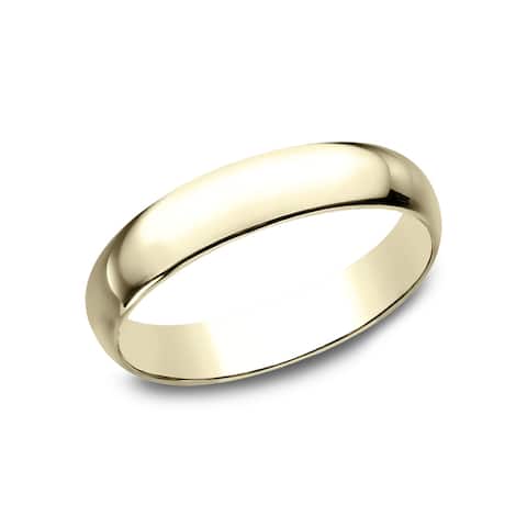 Men's 14k Yellow Gold 4-millimeter Traditional Fit Wedding Band