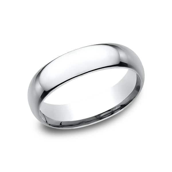 10K White Gold 6mm Light Weight Comfort Fit Band Ring Size 4 to 14 