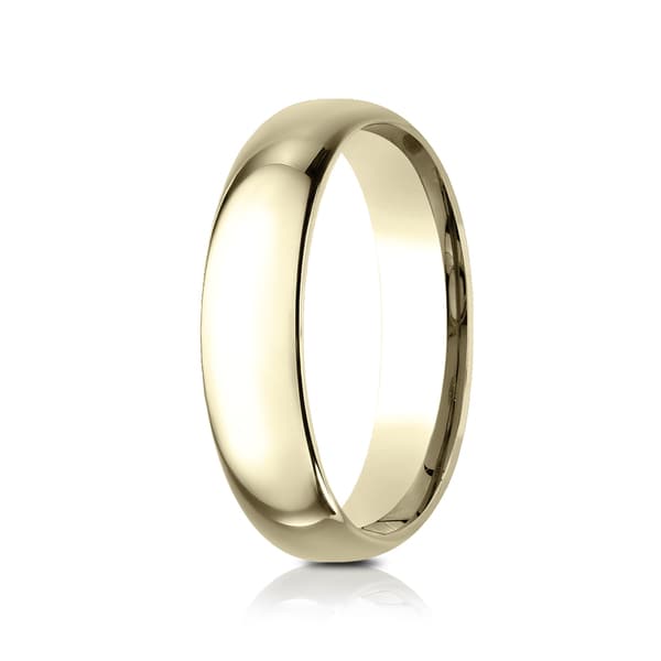 Mens 10K Yellow Gold 4mm Light Comfort Fit Domed Wedding Band Ring