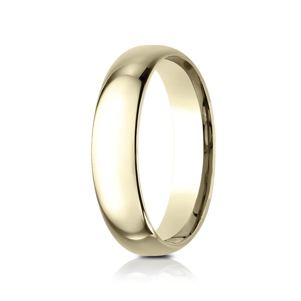 Benchmark 10K Yellow Gold 4mm Slightly Domed Standard Comfort-Fit Wedding Band Ring with Milgrain