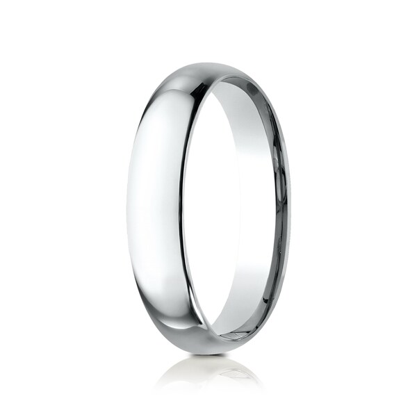 Benchmark 10K Yellow Gold 4mm Slightly Domed Standard Comfort-Fit Wedding Band Ring with Milgrain