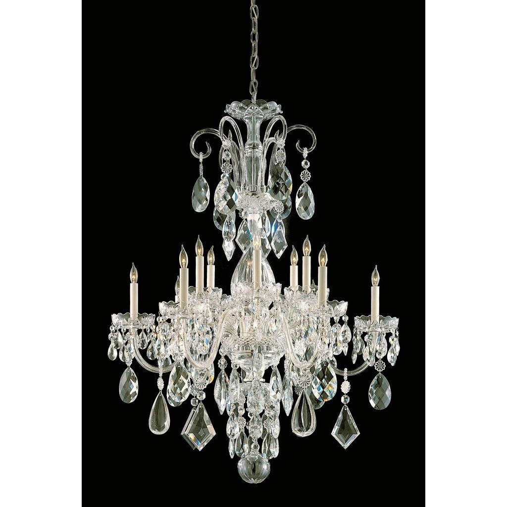 Crystorama Traditional Crystal Collection 12-light Polished Brass/Crystal Chandelier - Chandeliers For Bedrooms by Overstock.com