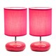 preview thumbnail 3 of 9, Simple Designs Stonies Ceramic/ Fabric Bedside Lamp (Set of 2)