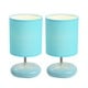 preview thumbnail 5 of 9, Simple Designs Stonies Ceramic/ Fabric Bedside Lamp (Set of 2) Blue