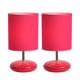 preview thumbnail 1 of 9, Simple Designs Stonies Ceramic/ Fabric Bedside Lamp (Set of 2)