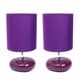 preview thumbnail 6 of 9, Simple Designs Stonies Ceramic/ Fabric Bedside Lamp (Set of 2) Purple