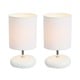 preview thumbnail 7 of 9, Simple Designs Stonies Ceramic/ Fabric Bedside Lamp (Set of 2) White