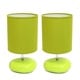 preview thumbnail 4 of 9, Simple Designs Stonies Ceramic/ Fabric Bedside Lamp (Set of 2) Green