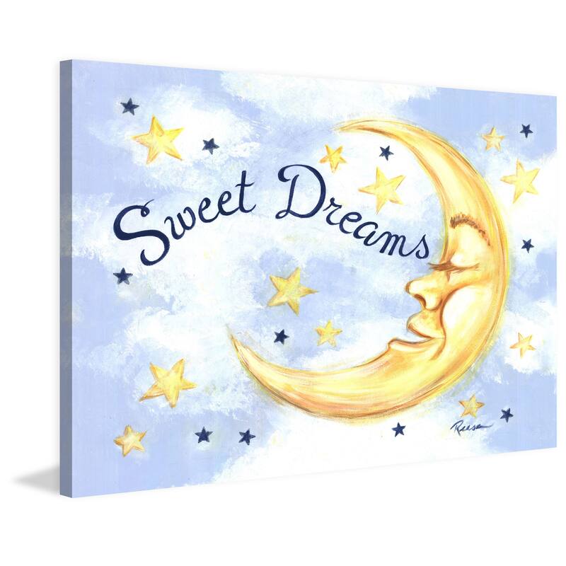 Marmont Hill - 'Sweet Dreams Moon' by Reesa Qualia Painting Print on Wrapped Canvas - Multi-Color